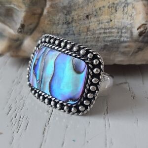 Vintage Sterling Silver Abalone Ring